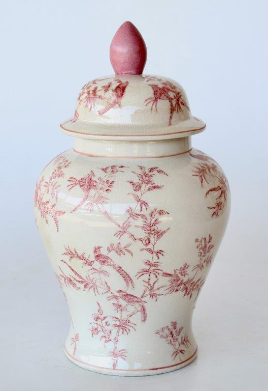 Medium Pink Fine Design Ginger Jar
